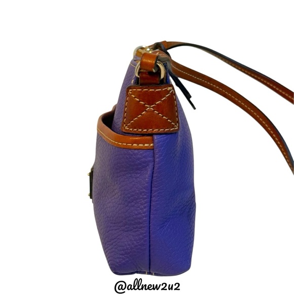 Dooney & Bourke Pebble Grain Plum Violet Leather Crossbody Bag - Picture 4 of 12